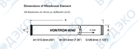 Мембрана обратноосмотическая Vontron 8" XLP11-8040
